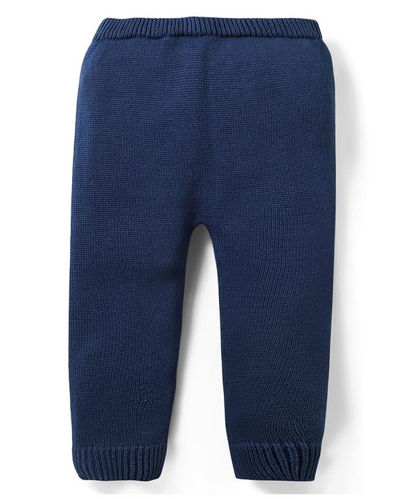 Babyhug Organic Cotton Knit Full Sleeves Sweater Sets with Cap & Panda Design - Red & Navy Blue
