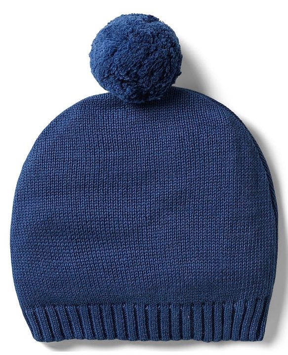 Babyhug Organic Cotton Knit Full Sleeves Sweater Sets with Cap & Tiger Design - Navy Blue