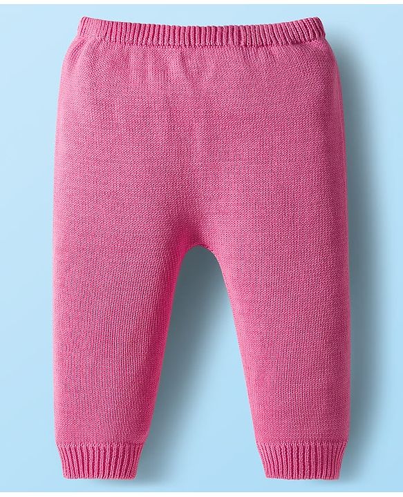 Babyhug Organic Cotton Knit Full Sleeves Front Open Sweater Set with Cap & Butterfly Design - Pink