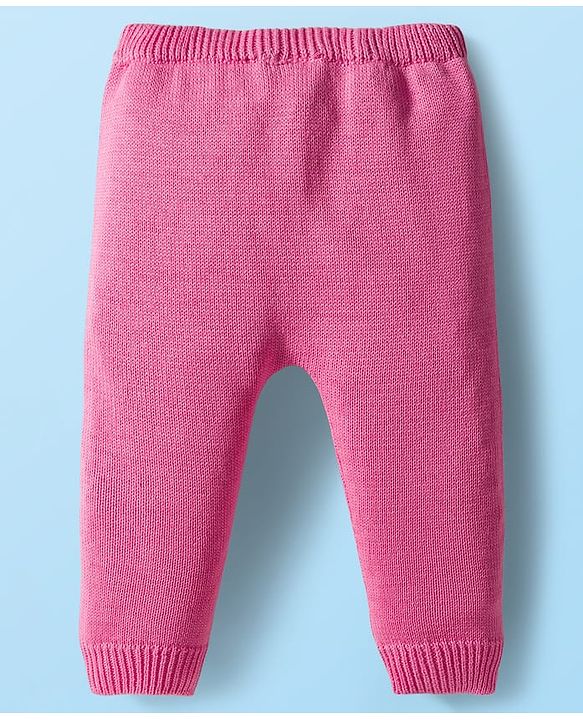 Babyhug Organic Cotton Knit Full Sleeves Front Open Sweater Set with Cap & Butterfly Design - Pink