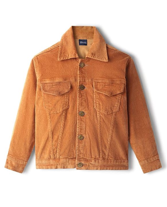 Pine Kids Cotton Woven Full Sleeves Solid Coloured Jacket - Khaki