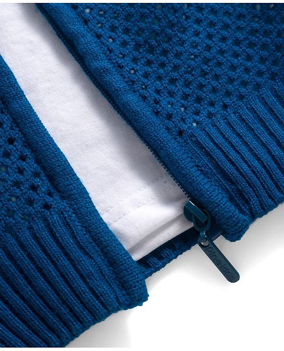 Pine Kids Knit Full Sleeves Front Open Sweater With Inner Tee & Number Print - Blue