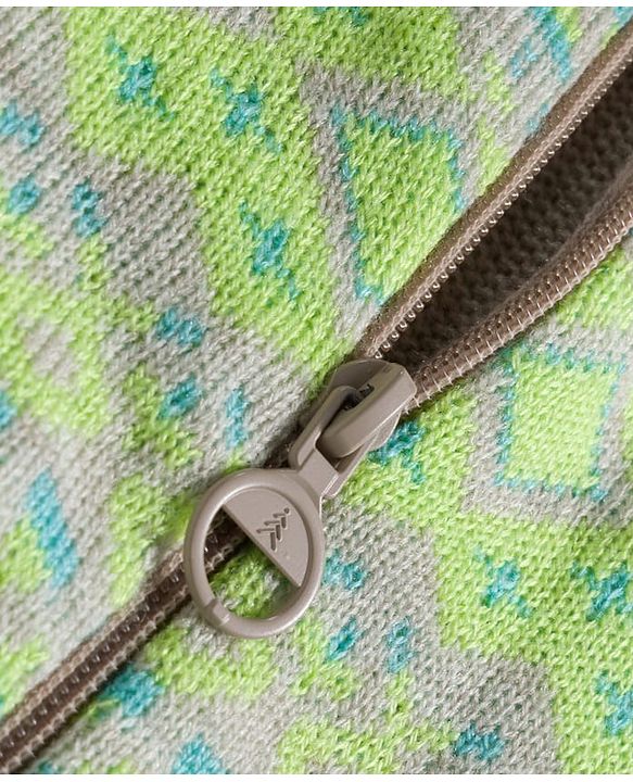 Pine Kids Knit Full Sleeves Front Open Hooded Sweatshirt with Aztec Design - Beige