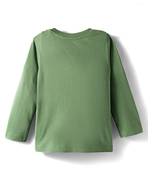 Babyhug 100% Cotton Knit Full Sleeves T-Shirt with Giraffe Print - Green