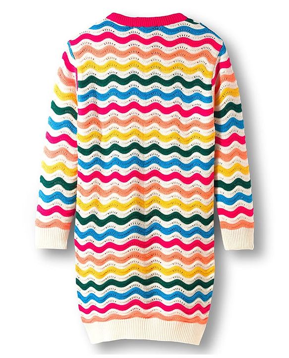 Pine Kids Knitted Full Sleeves Striped Pullover Sweater - Multicolor