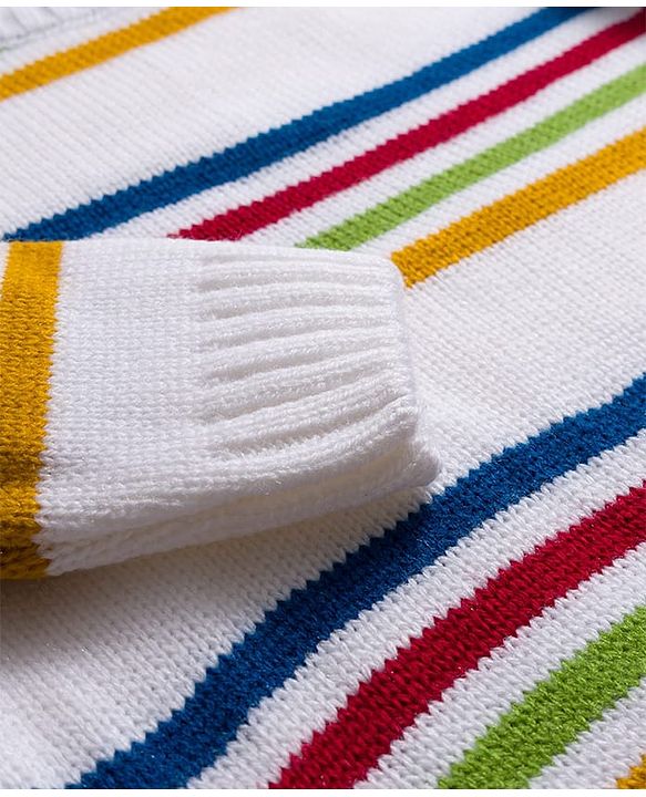 Babyhug Knit Full Sleeves Striped Pullover Sweater Set - Multicolor