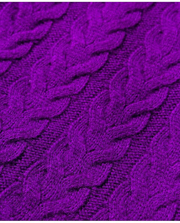 Babyhug Knit Full Raglan Sleeves Sweater Set with Cable Knit Design - Purple
