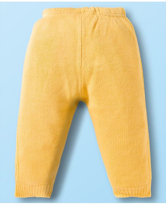 Babyhug Knit Full Raglan Sleeves Front Open Hooded Sweater Set with Color Block - Blue