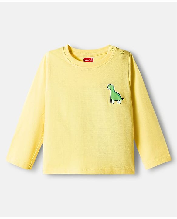 Babyhug 100% Cotton Knit Full Sleeves Striped & Dino Printed T-Shirts Pack of 3 - Multicolor