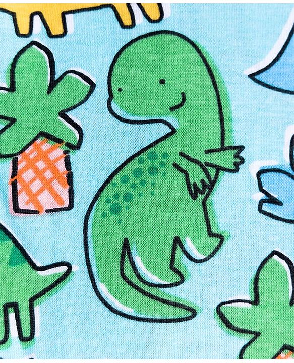 Babyhug 100% Cotton Knit Full Sleeves Striped & Dino Printed T-Shirts Pack of 3 - Multicolor