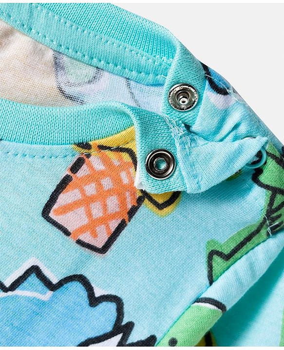 Babyhug 100% Cotton Knit Full Sleeves Striped & Dino Printed T-Shirts Pack of 3 - Multicolor