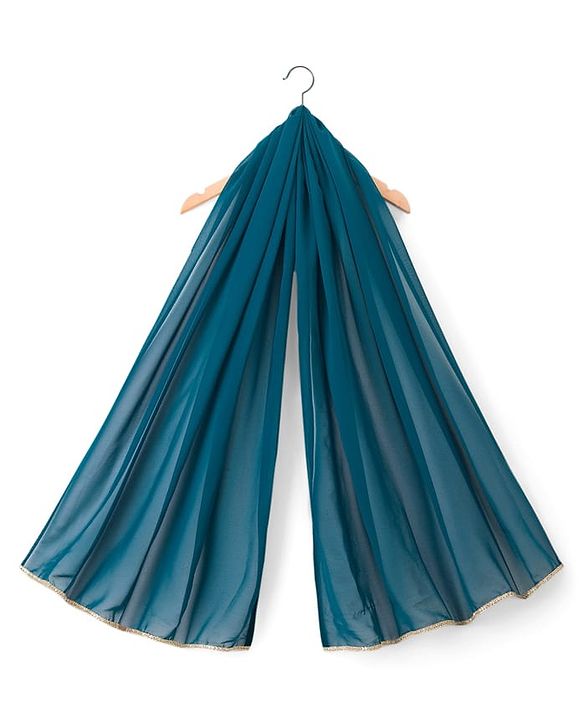 Babyhug Georgette Woven Three Fourth Sleeves Kurti Salwar with Dupatta Embroidery & Sequin Detailing - Navy Blue