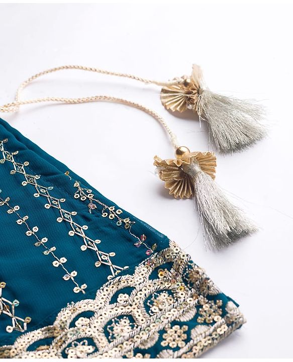 Babyhug Georgette Woven Three Fourth Sleeves Kurti Salwar with Dupatta Embroidery & Sequin Detailing - Navy Blue
