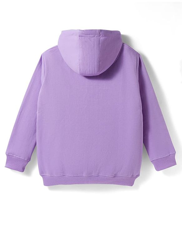 Pine Kids Knit Full Sleeves Solid Hooded Sweatjacket With Kangaroo Pockets - Lavender