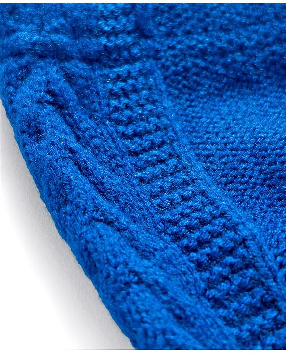 Babyhug Knit Fleece & Woollen Full Length Solid Color Joggers - Blue