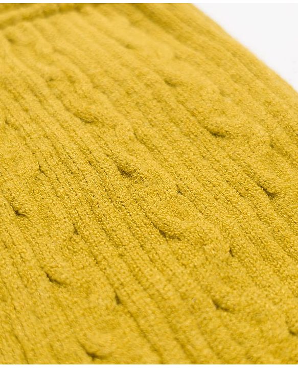 Babyhug Knit Full Length Woollen Bootie Leggings With Cable Knit Design & Extra Stretch - Yellow