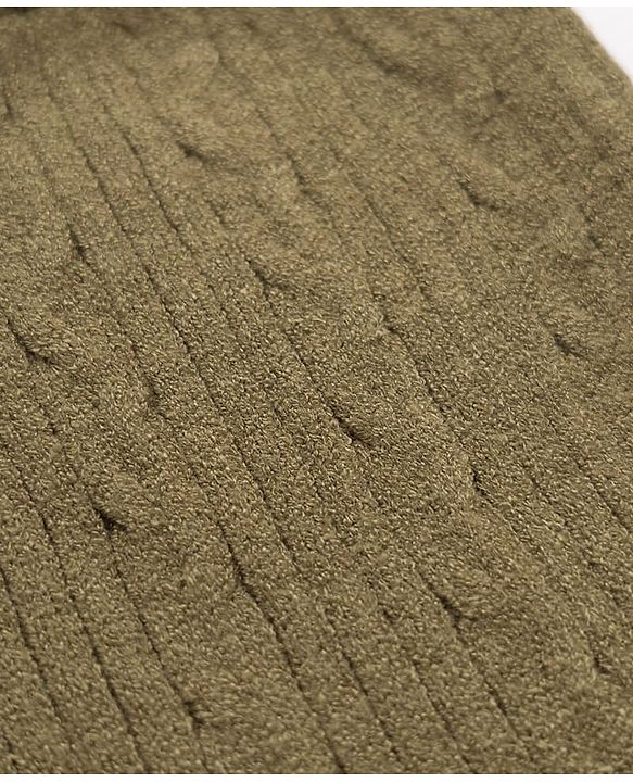 Babyhug Knit Full Length Woollen Bootie Leggings With Cable Knit Design & Extra Stretch - Yellow