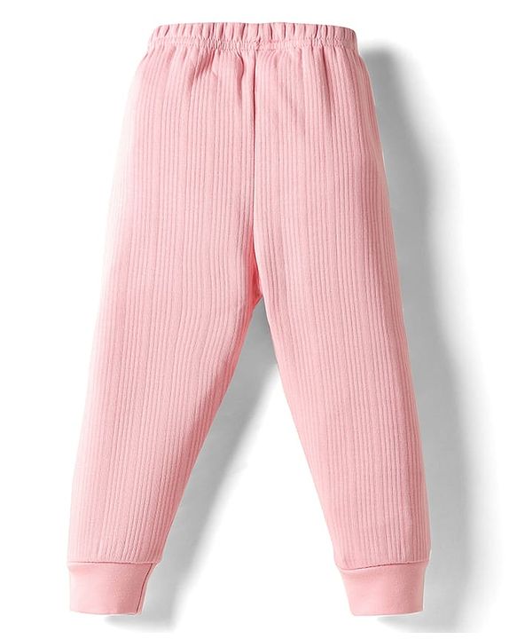 Babyhug Knit Full Length Solid Color Thermal Pant - Pink