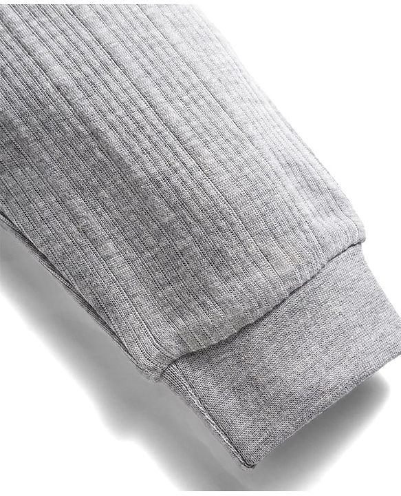 Babyhug Knit Full Length Solid Colour Thermal Pant - Light Grey