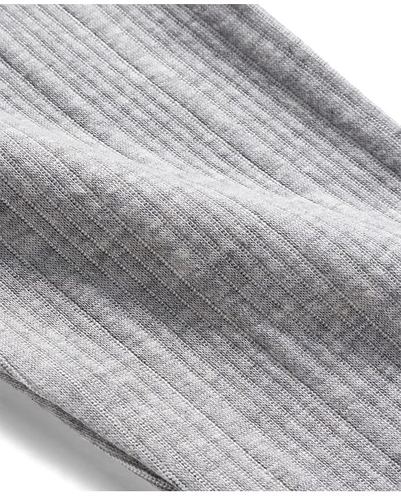 Babyhug Knit Full Length Solid Colour Thermal Pant - Light Grey