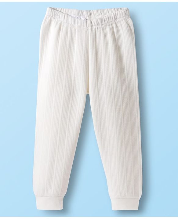 Babyhug Cotton Knit Full Length Thermal Wear Legging - Off White