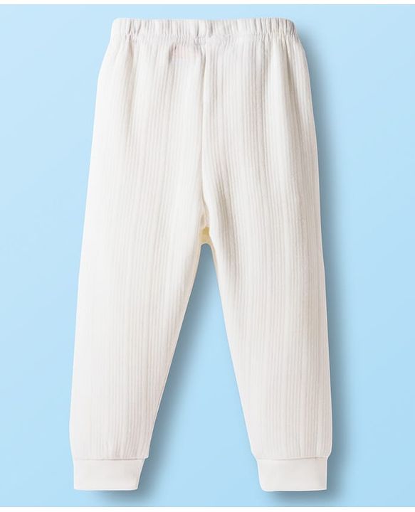 Babyhug Cotton Knit Full Length Thermal Wear Legging - Off White