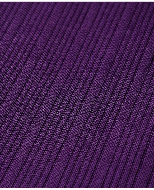 Babyhug Knit Full Sleeves Solid Color Front Open Thermal Vest - Purple