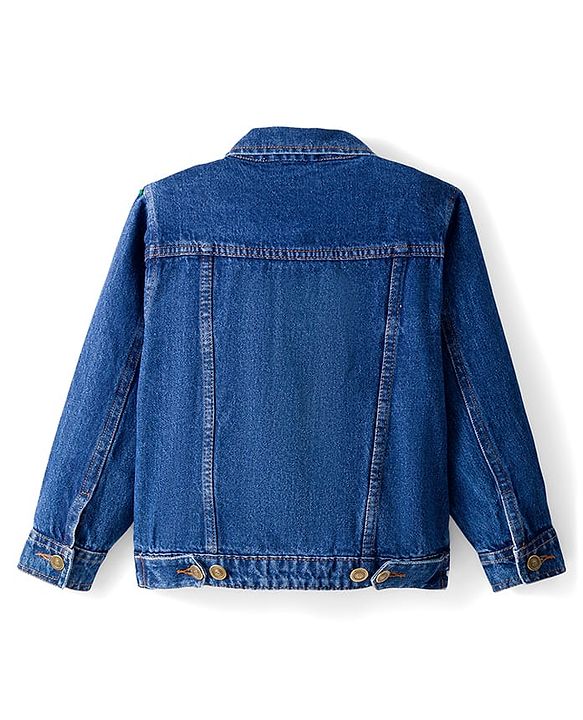 Pine Kids Cotton Woven Full Sleeves Solid Color Denim Jacket - White