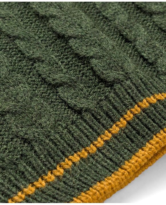 Babyhug Knit Full Sleeves Pullover with Cable Knit Design - Dark Green