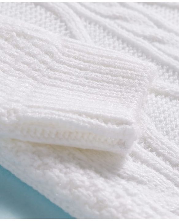 Babyhug Knitted Full Sleeves Pullover Sweater With Cable Knit Design - White
