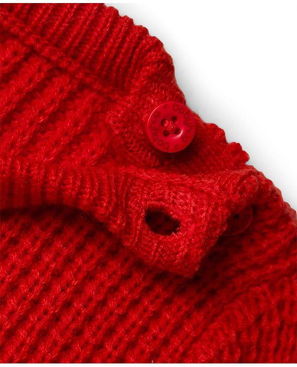 Babyhug Knit Full Sleeves Pullover Sweater with Bear Patch Detailing - Red