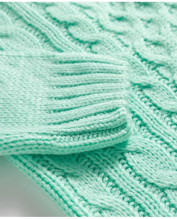 Babyhug Knitted Full Sleeves Pullover Sweater With Cable Knit Design - Sea Green