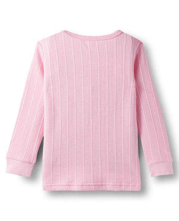 Babyhug Knit Full Sleeves Solid Colour Thermal Inner Vest - Pink