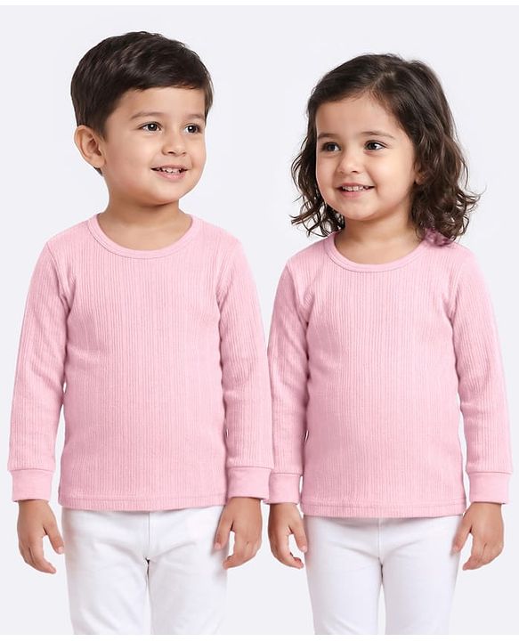 Babyhug Knit Full Sleeves Solid Colour Thermal Inner Vest - Pink