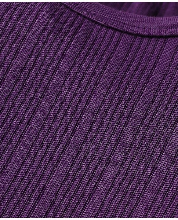 Babyhug Knit Full Sleeves Solid Color Thermal Vest - Purple