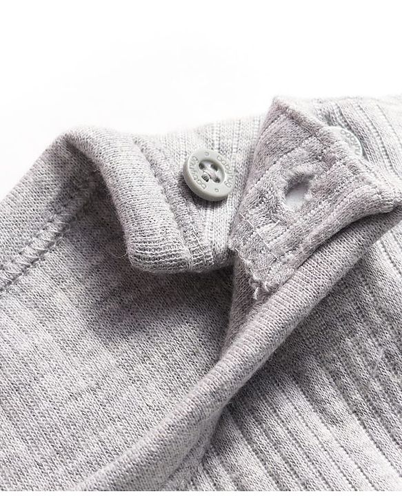 Babyhug Cotton Knit Full Sleeves Solid Colour Thermal Vest - Light Grey