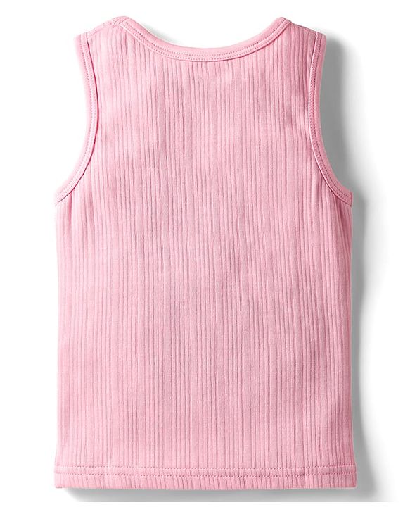Babyhug Knit Sleeveless Solid Color Thermal Vest - Pink