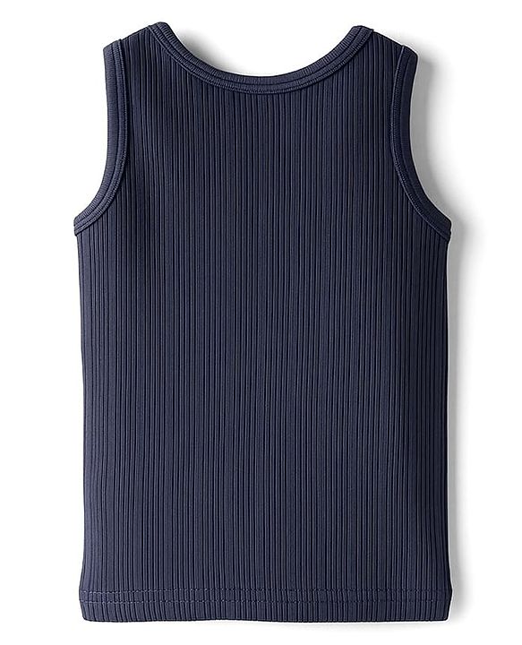 Babyhug Knit Sleeveless Solid Color Thermal Inner Vest - Navy Blue