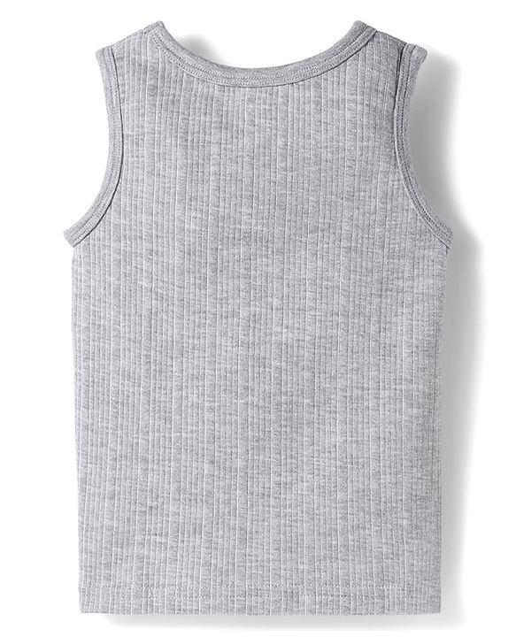 Babyhug Knit Sleeveless Solid Colour Vest - Light Grey