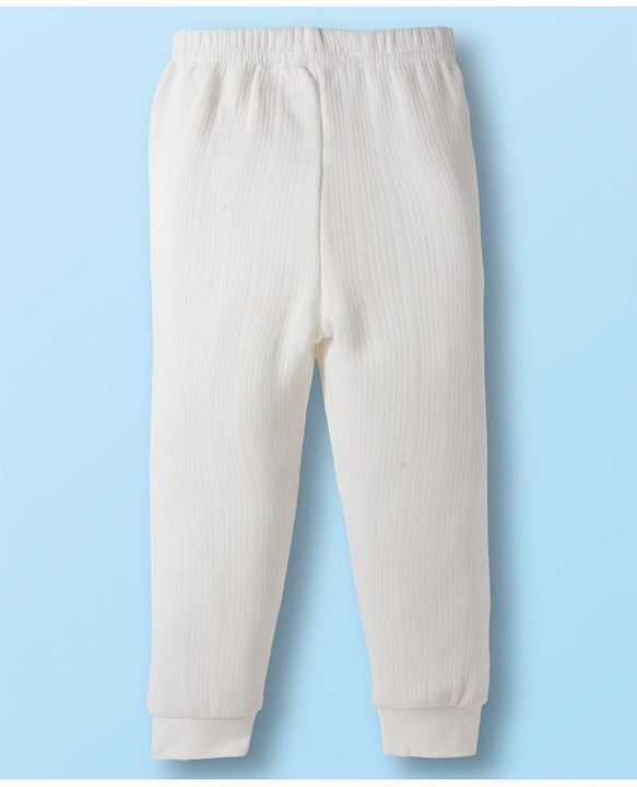 Babyhug Knit Full Sleeves Solid Colour Thermal Inner Wear Set - Off White