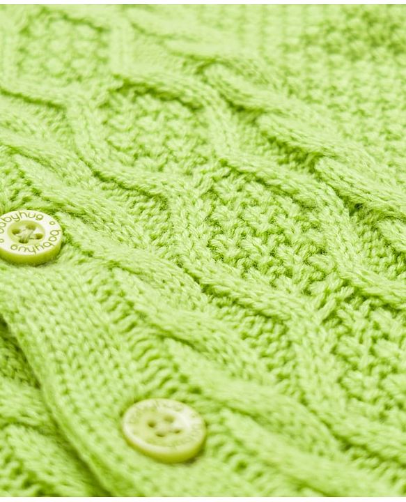 Babyhug Sweater Knit Full Sleeves Winter Wear Romper With Cable Knit Design - Green