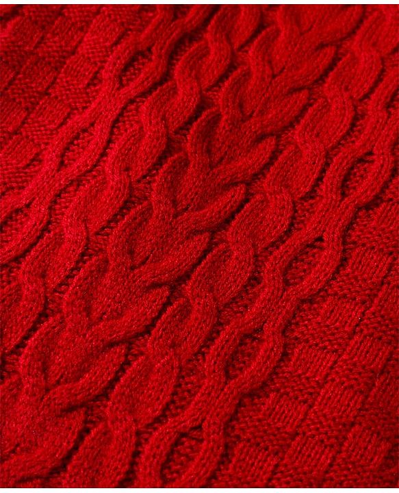 Babyhug Sweater Knit Full Raglan Sleeves Winter Romper with Cable Knit Design - Red