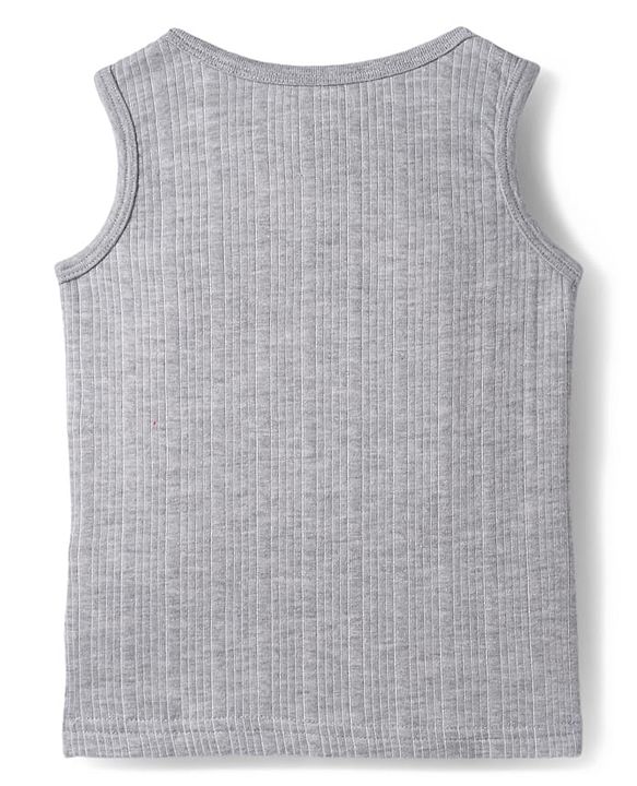 Babyhug Knit Solid Color Full Sleeves Pullover & Sleeveless Thermal Vest & Pant Set - Light Grey