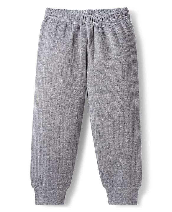 Babyhug Knit Solid Color Full Sleeves Pullover & Sleeveless Thermal Vest & Pant Set - Light Grey