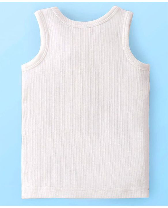 Babyhug Knit Full Sleeves Solid Color Thermal Innerwear Set with Vest - Offwhite