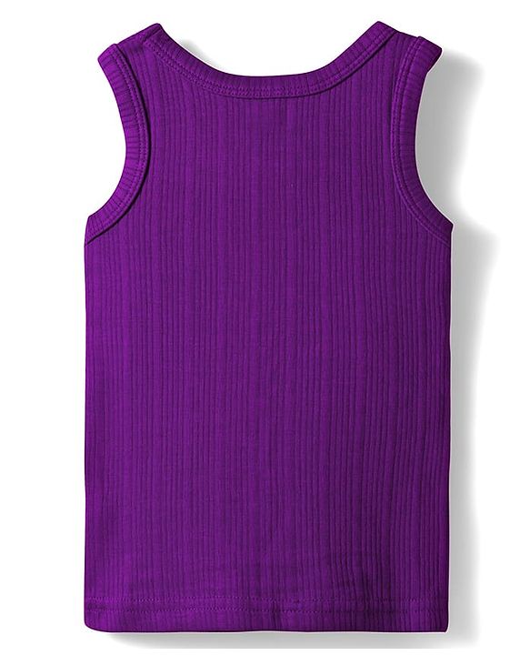 Babyhug Knit Full Sleeves Solid Color Thermal Vests & Pant Set - Purple