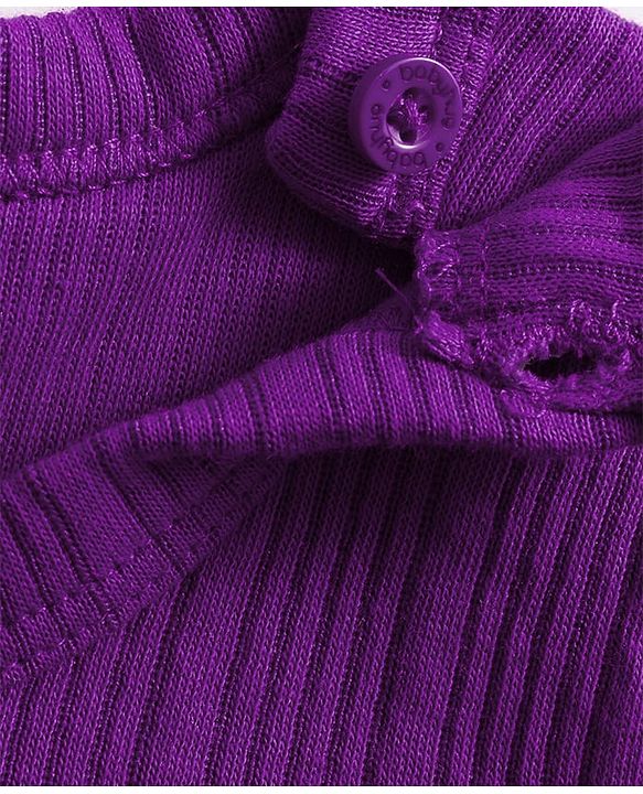 Babyhug Knit Full Sleeves Solid Color Thermal Vests & Pant Set - Purple