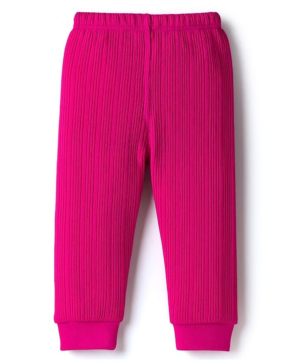 Babyhug Knit Full Sleeves Solid Thermal Set With Vest - Dark Pink