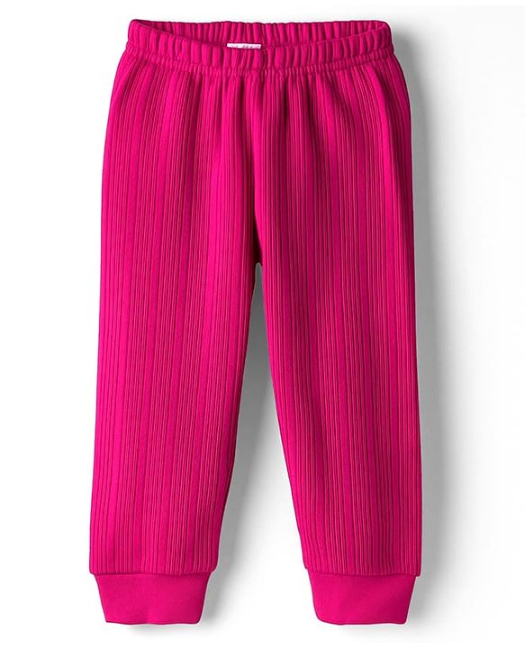 Babyhug Knit Full Sleeves Solid Thermal Set With Vest - Dark Pink