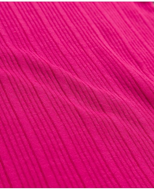 Babyhug Knit Full Sleeves Solid Thermal Set With Vest - Dark Pink